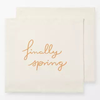 Servietten Frühling Spruch beige gelb