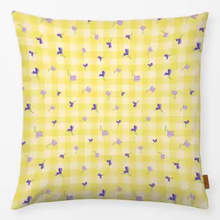 Kissen Vichy gelb Krokusse Muster