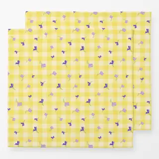 Servietten Vichy gelb Krokusse Muster