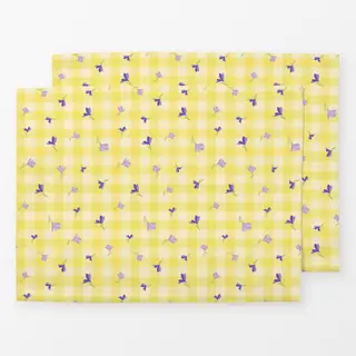 Tischset Vichy gelb Krokusse Muster