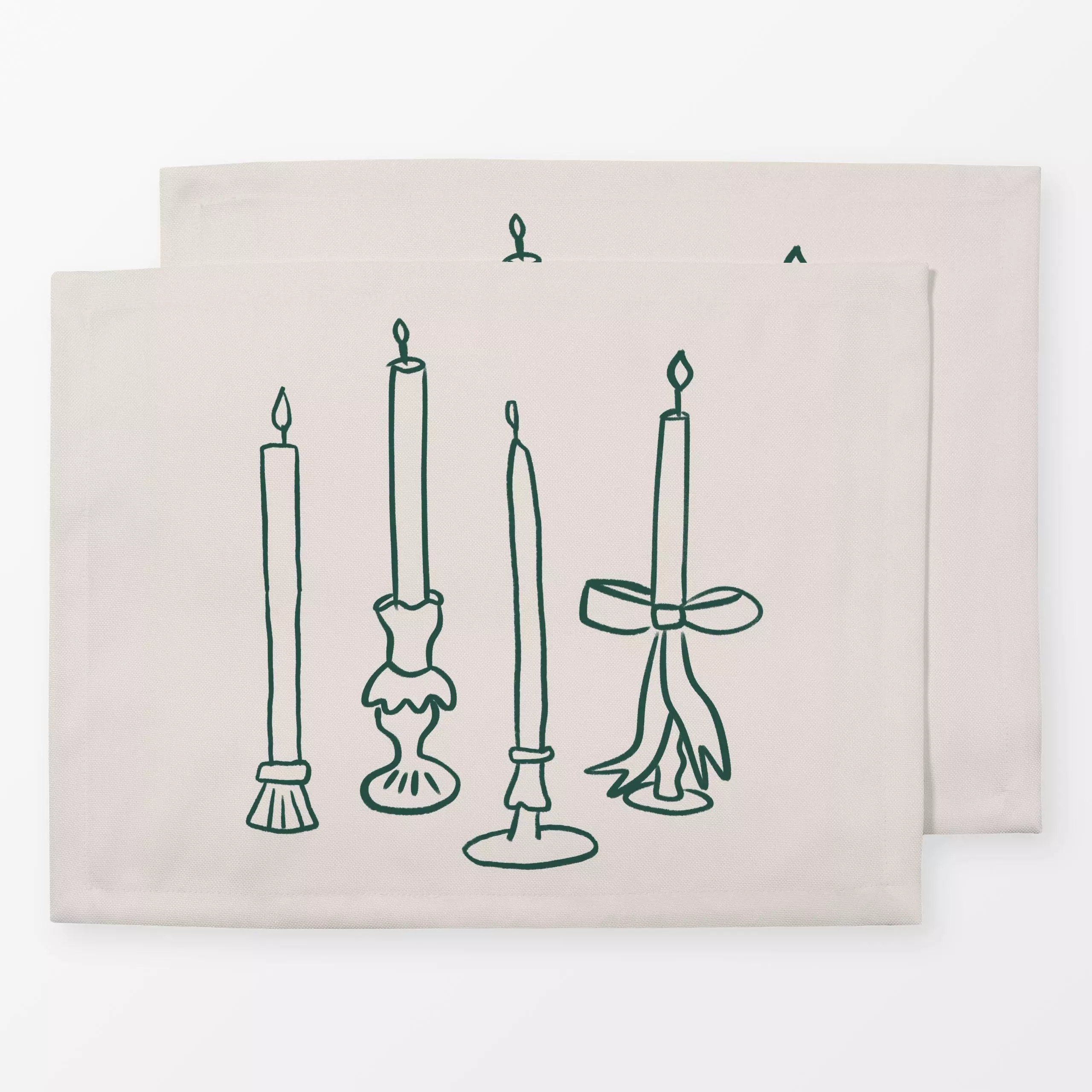 Tischset Adventskerzen Dunkelgrün - Kinderzimmer & Motive für Kinder, Weihnachten, Anlässe - von „textilwerk"; Illustration,...