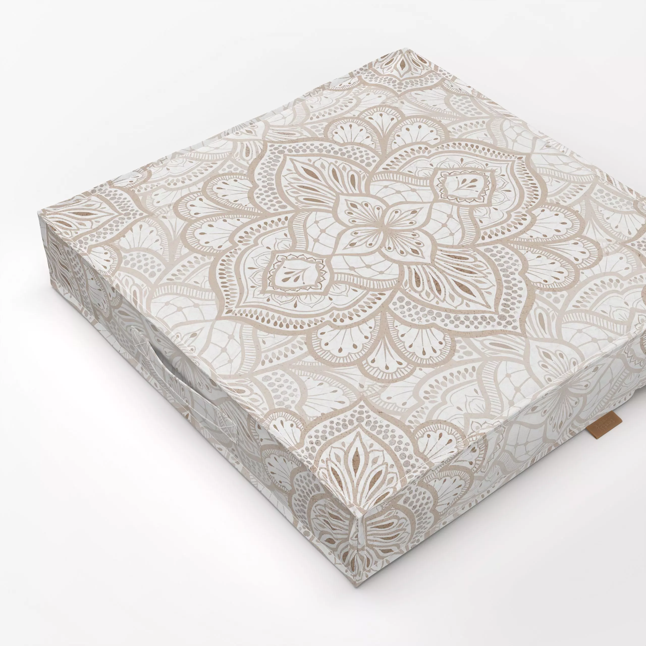 Bodenkissen Beige boho Marrakesh Fliese 2 - Symbole & Muster, Retro & Vintage - von „Bloomery Decor"; marrakesch, boho, Geom...
