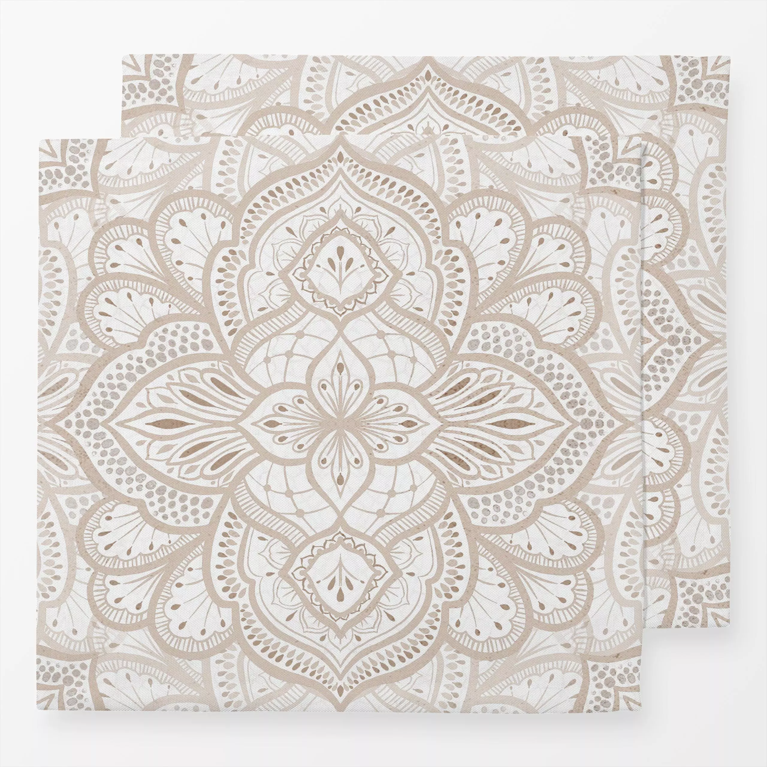 Servietten Beige boho Marrakesh Fliese 2 - Symbole & Muster, Retro & Vintage - von „Bloomery Decor"; marrakesch, boho, Geome...