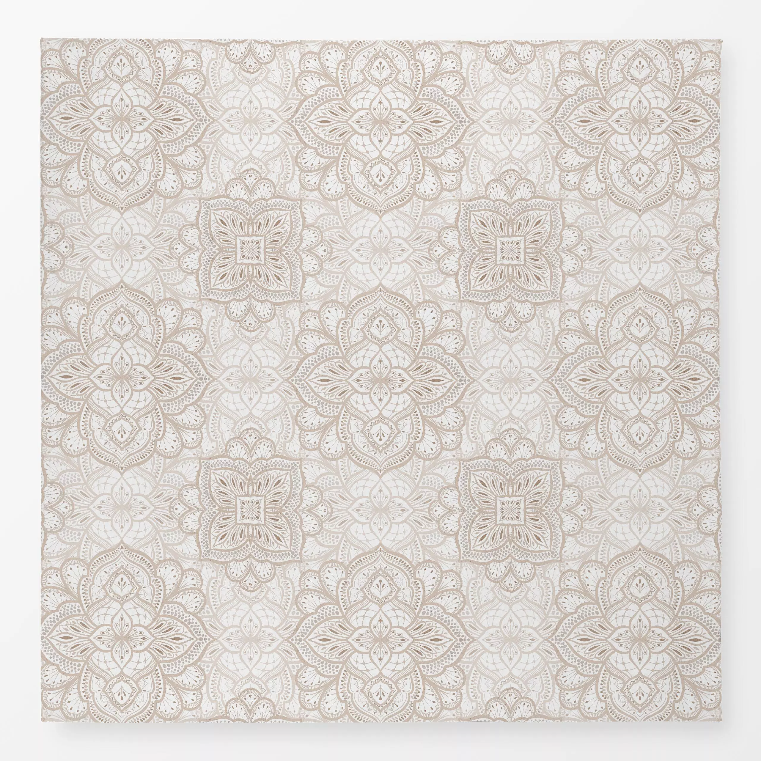 Tischdecke Beige boho Marrakesh Fliese 2, gemustert, von Bloomery Decor
