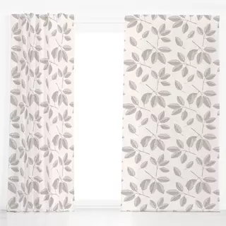 Dekovorhang Allover Leaf grau