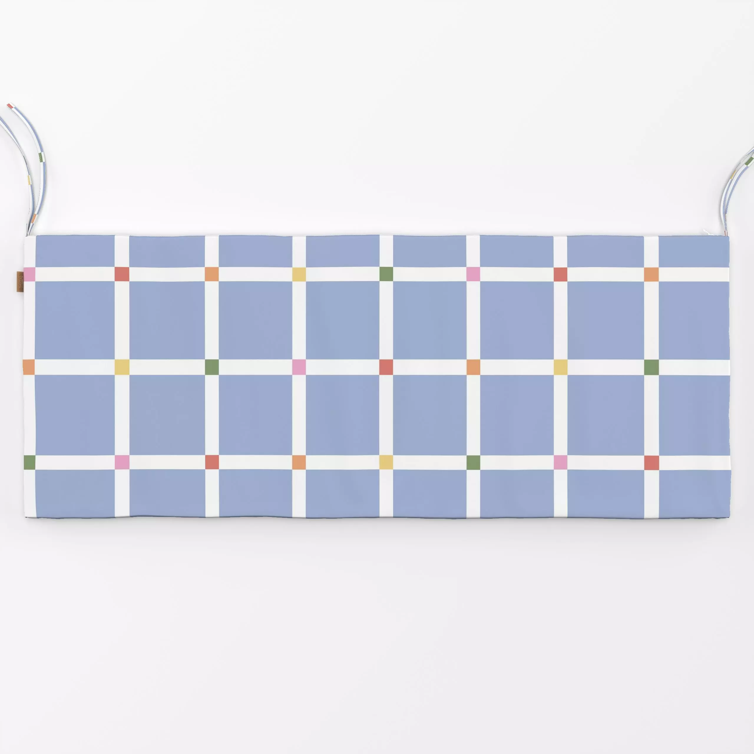 Bankauflage Karomuster blau - Herbst, Symbole & Muster - von „Vivian Hasenclever"; minimal, Kinder, modern, Kinderzimmer, bl...