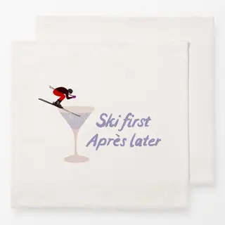 Servietten Ski First Aprés Later