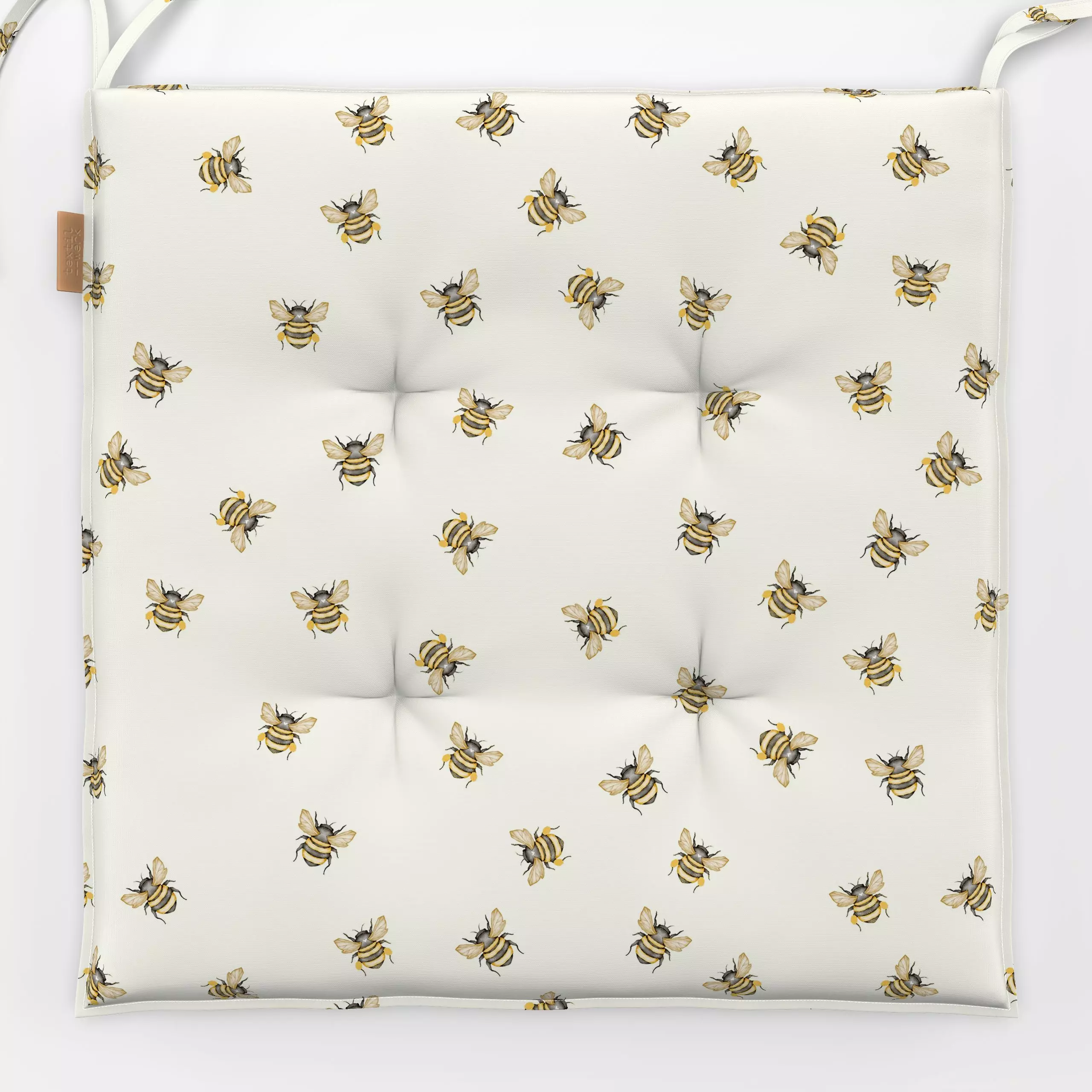 Sitzkissen Cottage Sunflower Bees - Natur & Landschaft, Sommer, Tiere - von „Monika Strigel"; creme, Schmetterling, Tiere, n...