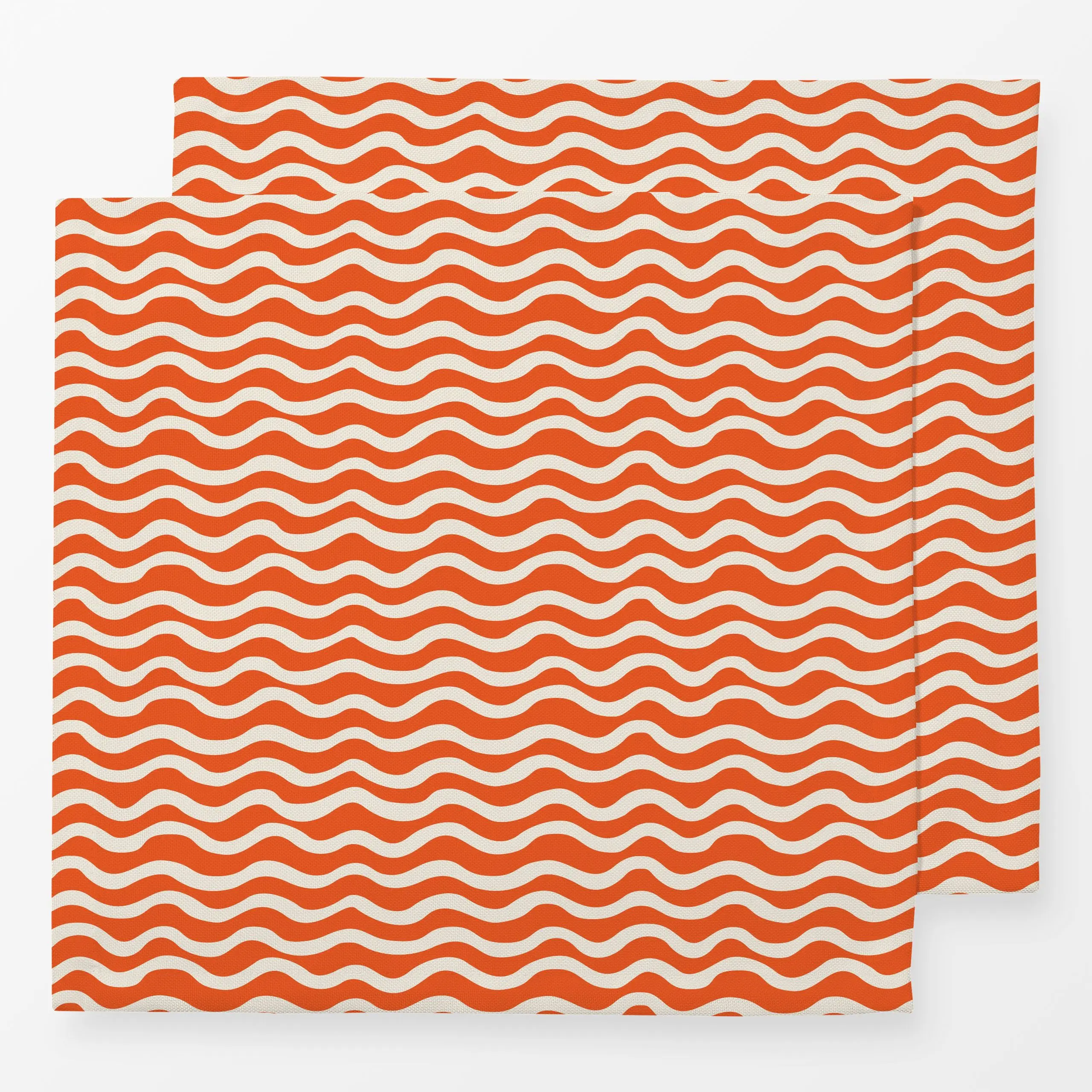 Servietten Abstract Waves orange - Sommer, Symbole & Muster - von „Karen Menzenbach"; Meer, Strand, Orange, Sommer, Urlaub, ...