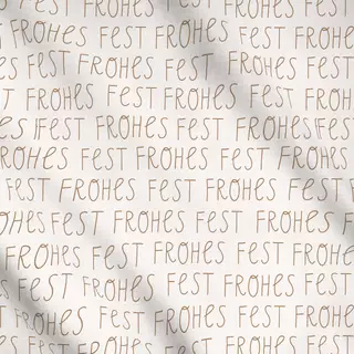 Meterware Frohes Fest braun beige