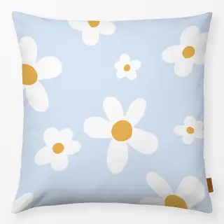 Kissen Grosse Blumen Daisy Hellblau