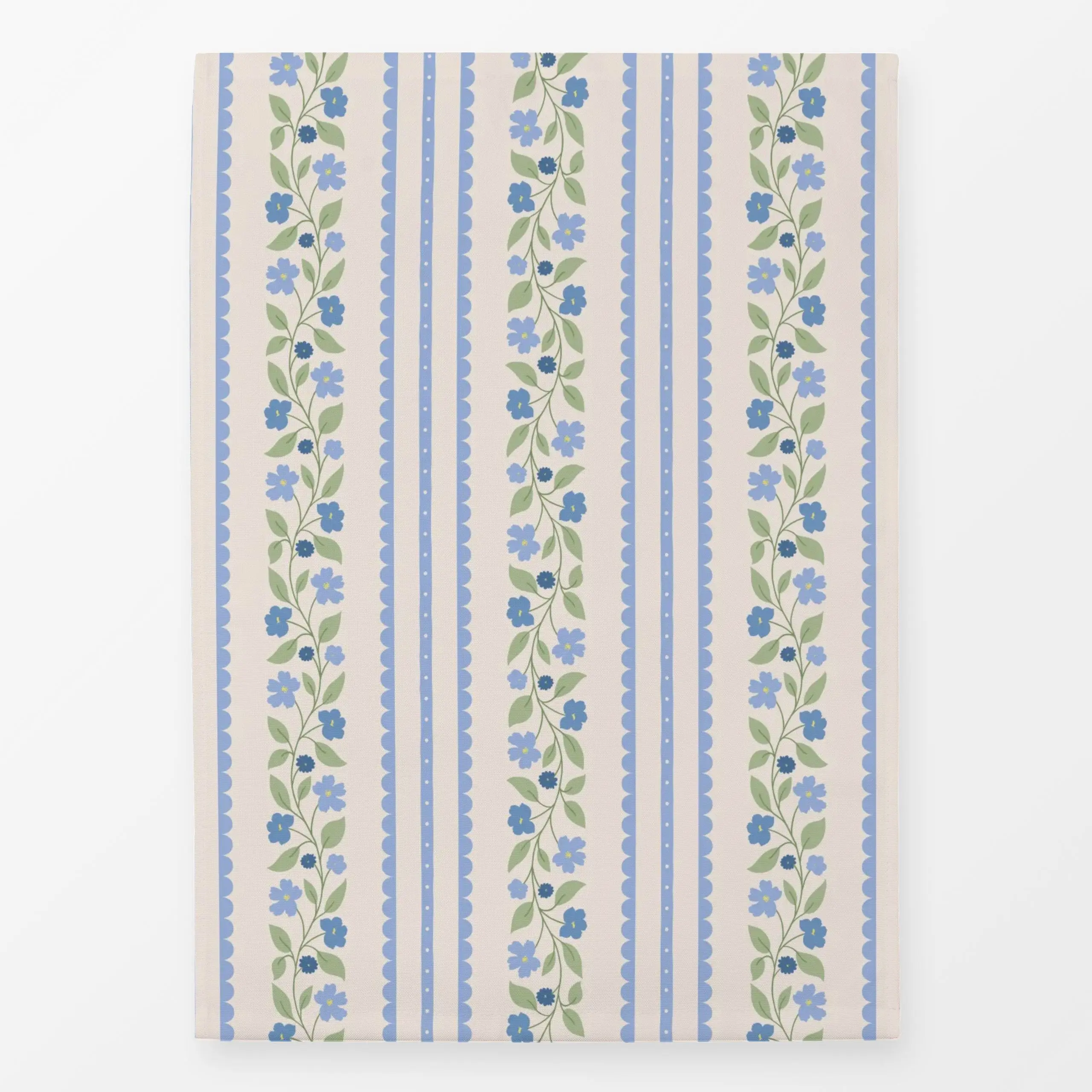 Geschirrtücher Blumen und Spitze Weiss Blau - Blumen & Florales, Frühling, Sommer - von „DEINKI"; Wildblumen, Sommerblumen, ...