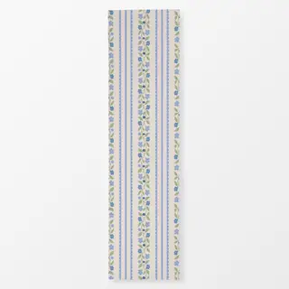 Tischläufer Blumen und Spitze Weiss Blau