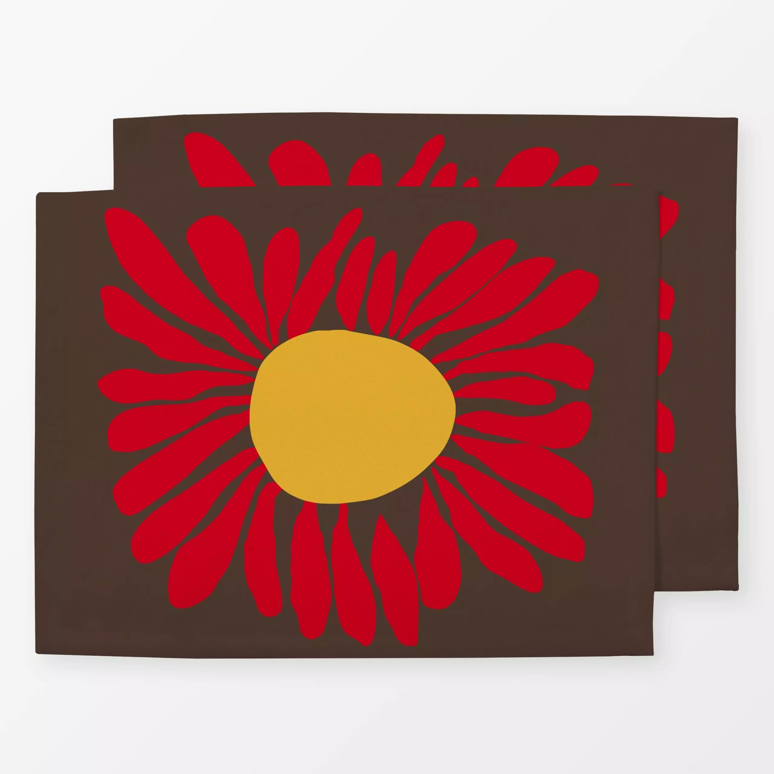 Tischset Moderne Sonnenblume No2 - Herbst, Symbole & Muster - von „Ursula Tücks"; Kissen, modern, sonnenblumen, Herbst, brau...