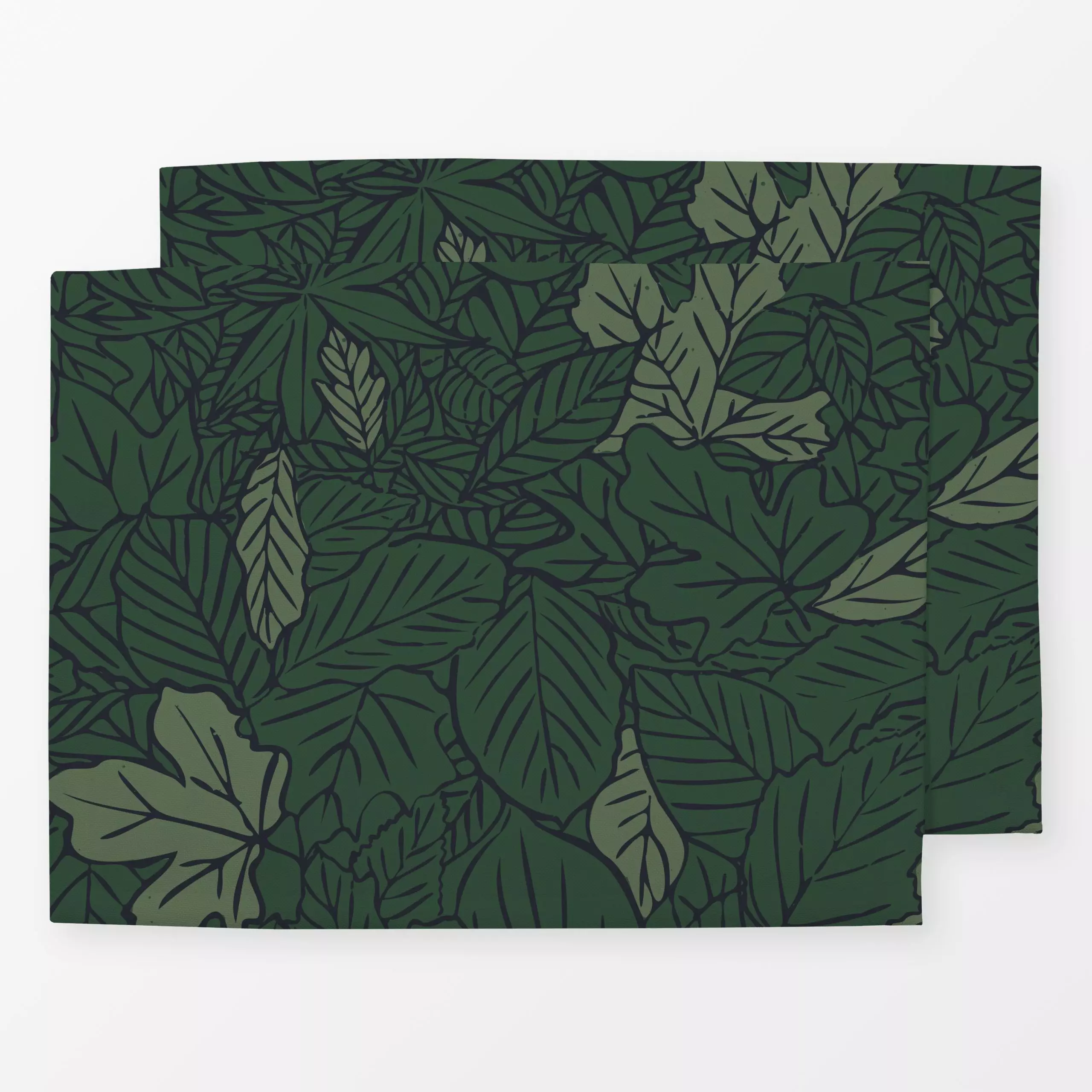Tischset Rain of Leaves verde - Herbst, Pflanzen & Botanik - von „moDeern Design Studio"; Laub, Wald, Herbst, Herbstdeko, He...