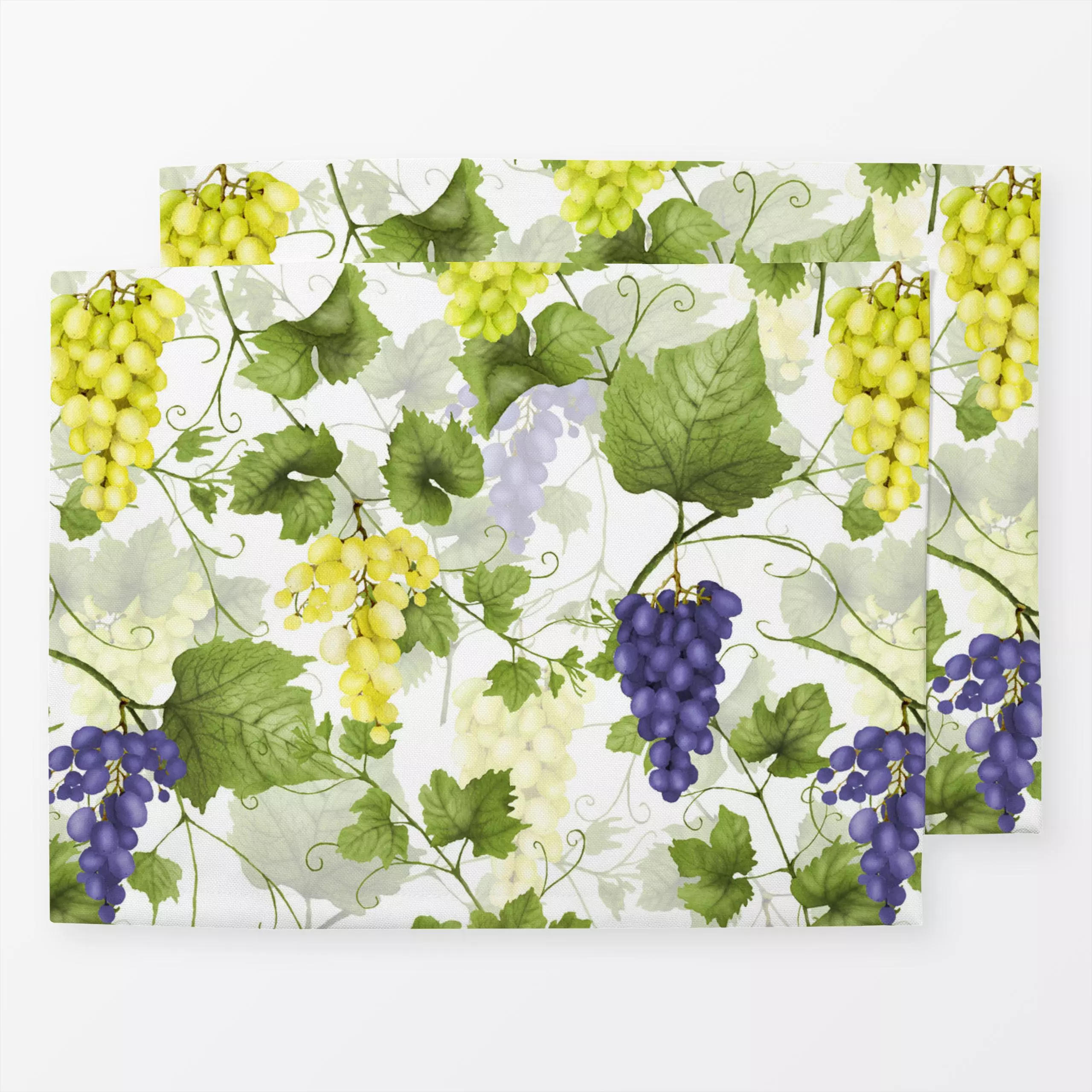 Tischset Eine gute Ernte - Wein - Herbst - von „Uta Naumann"; Obst, boho, Wasserfarben, Blätter, Beeren, Wein, Hygge, floral...