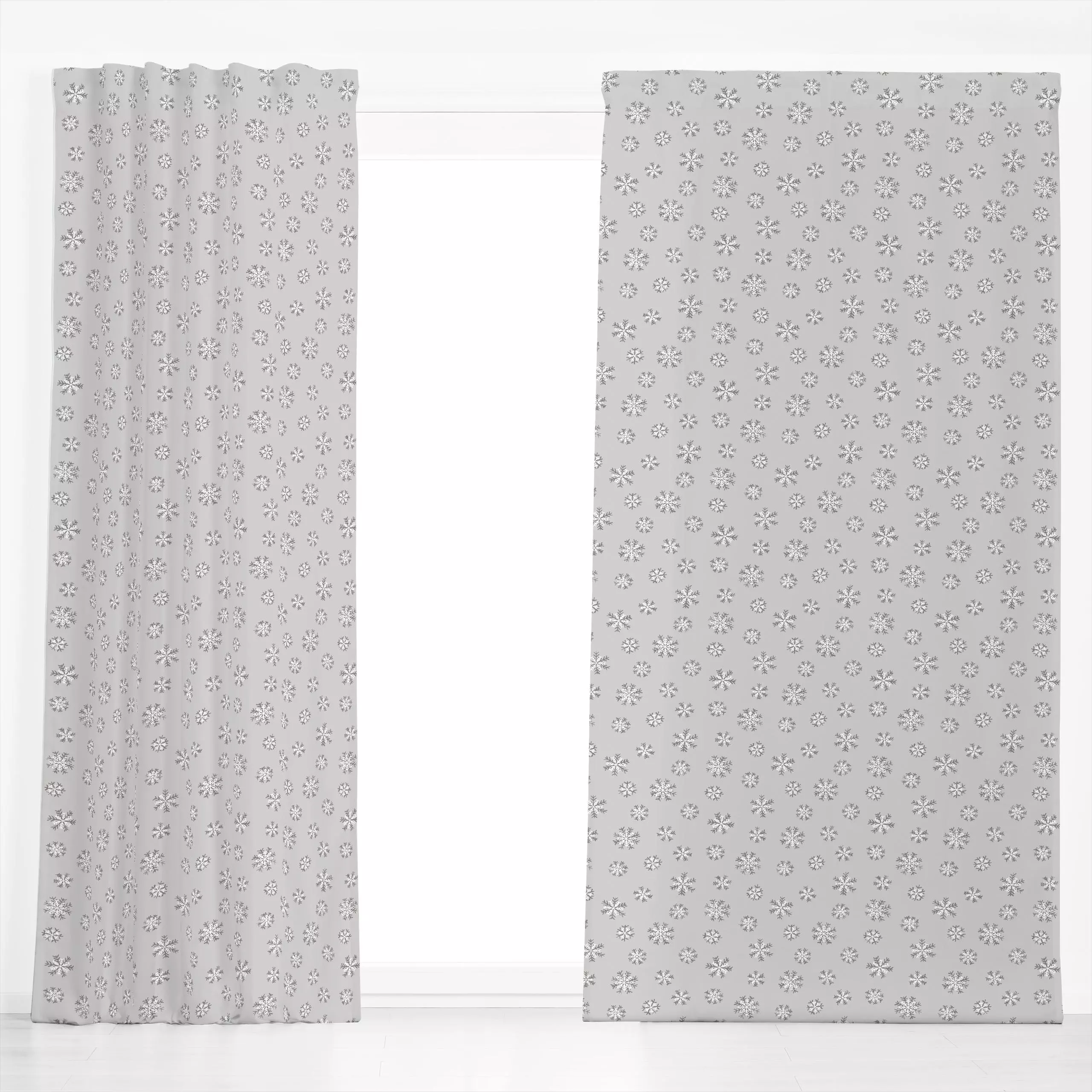 Dekovorhang Winterzauber Schneeflocken 2 - Weihnachten, Winter - von „Primus Pattern"; Weihnachten, Winter, Schnee, xmas, Ei...