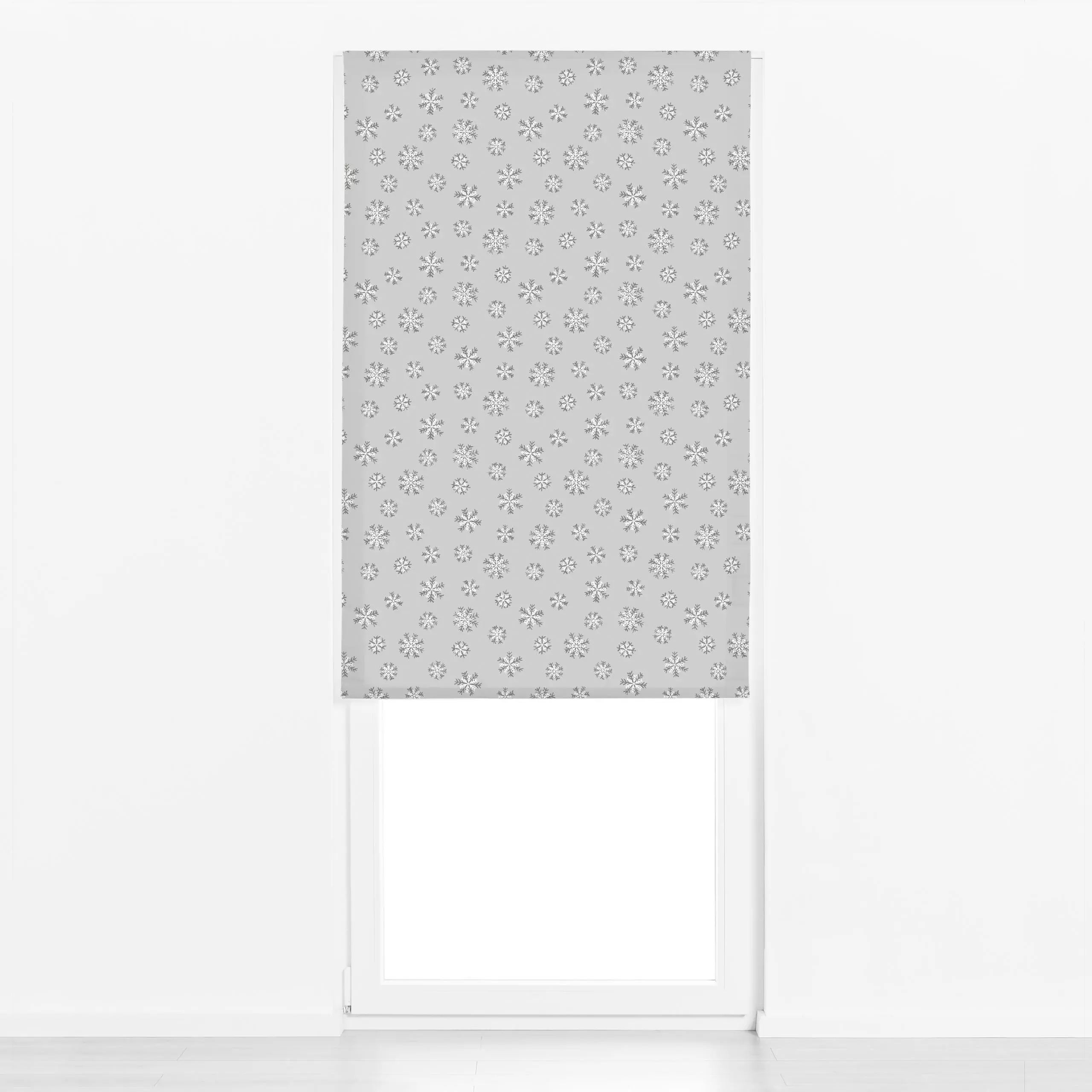 Raffrollo Winterzauber Schneeflocken 2 - Weihnachten, Winter - von „Primus Pattern"; Weihnachten, Winter, Schnee, xmas, Eisk...