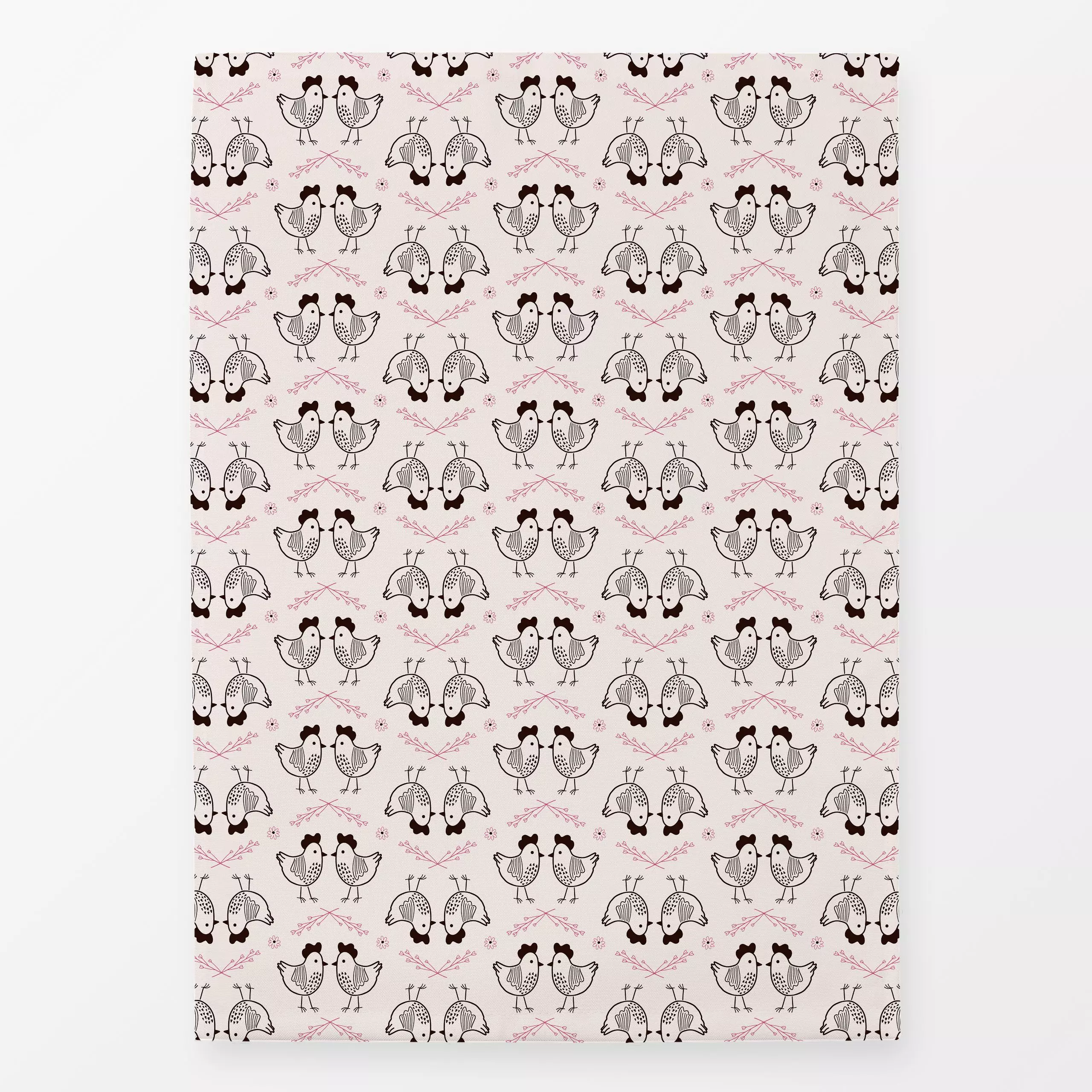 Geschirrtücher Cute Chicken pink charcoal - Kinderzimmer & Motive für Kinder, Tiere - von „Kathrin Woo"; Muster, Kinder, Hau...