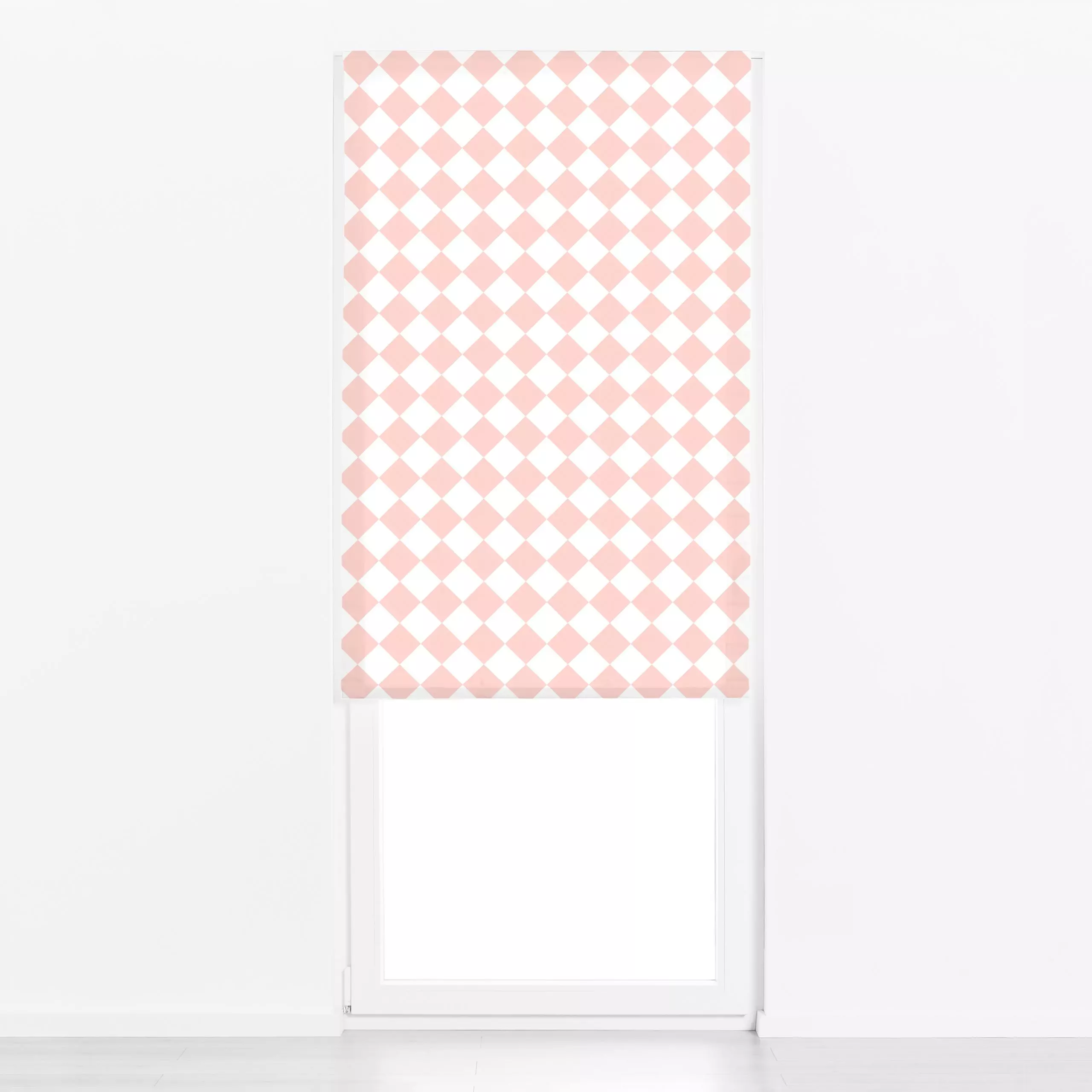 Raffrollo Diamond Checker rose - Weihnachten, Symbole & Muster - von „Lisa Jasmin Bauer"; Weihnachten, Raute, weihnachtlich,...