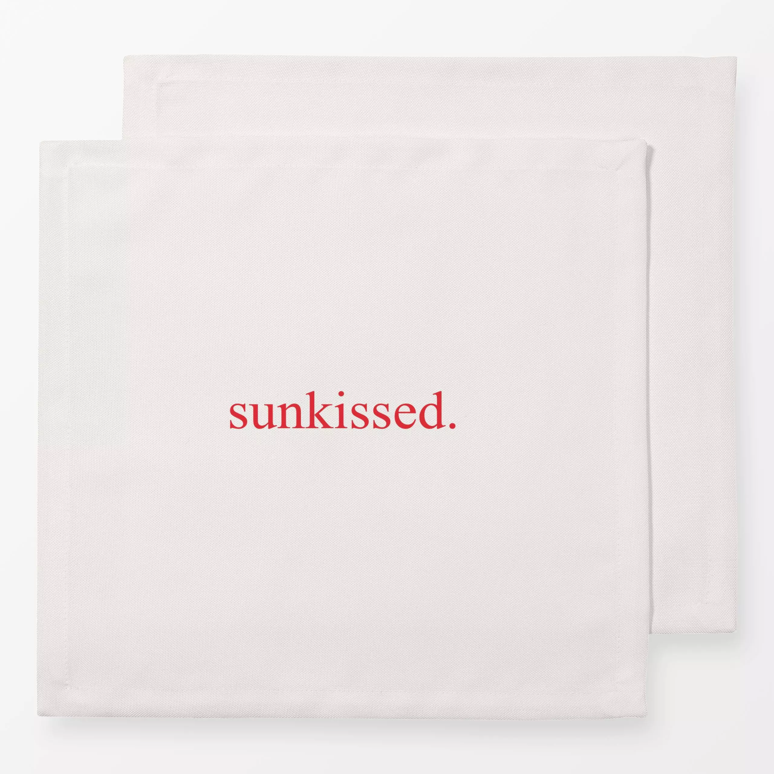 Servietten Sunkissed Rot - Sommer, Sprüche & Schriftzüge - von „textilwerk"; Sommer, typografie, schrift, minimalistisch, sc...