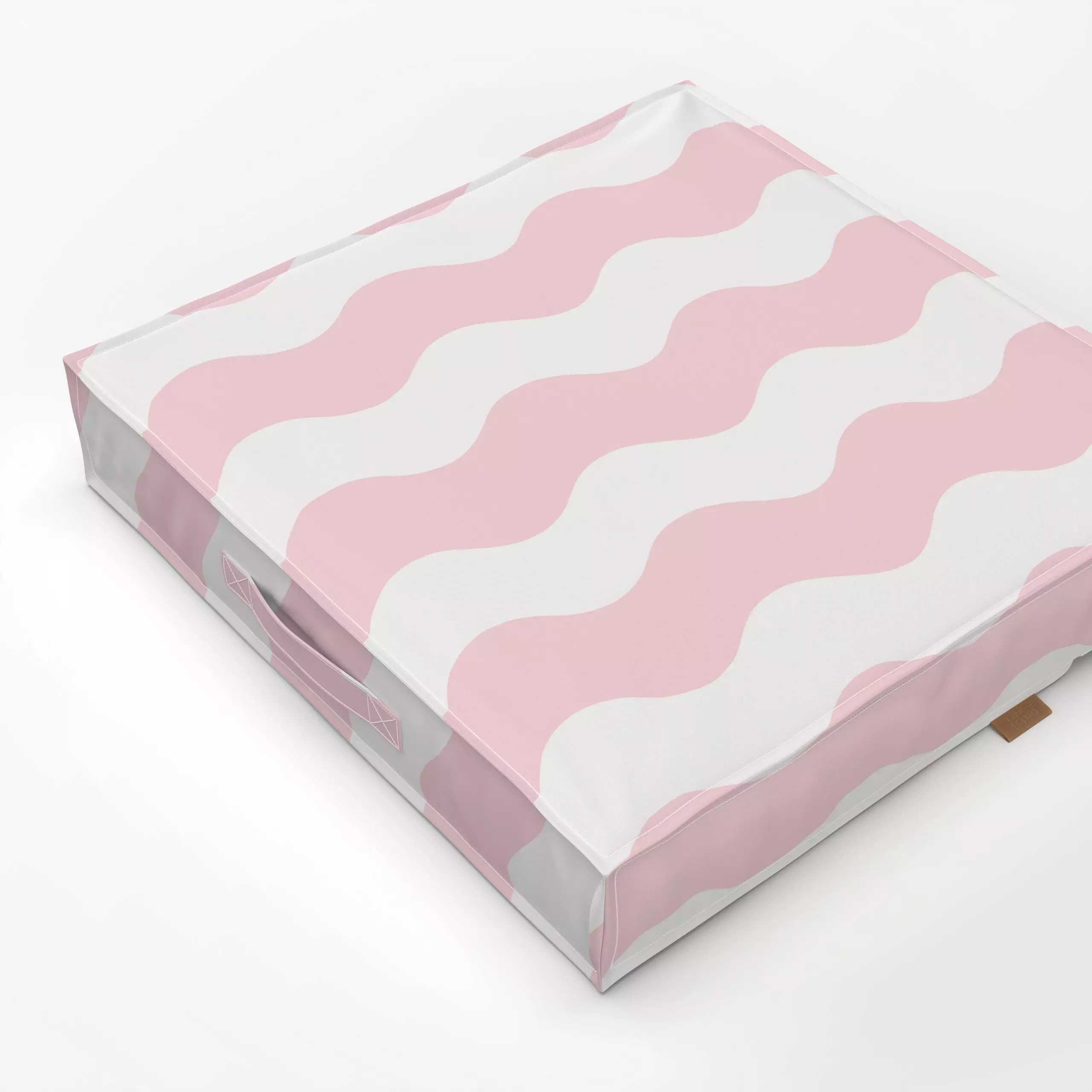 Bodenkissen Große Wellen rosa weiß - Symbole & Muster - von „Studio Kesse“; Kinder, Streifen, Geburt & Baby, Kinderzimmer, w...