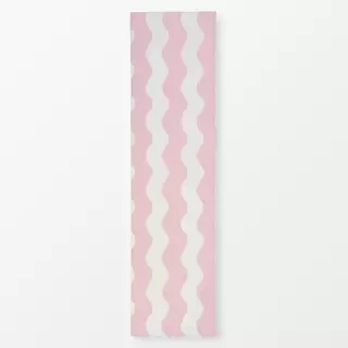 Tischläufer Große Wellen rosa weiß