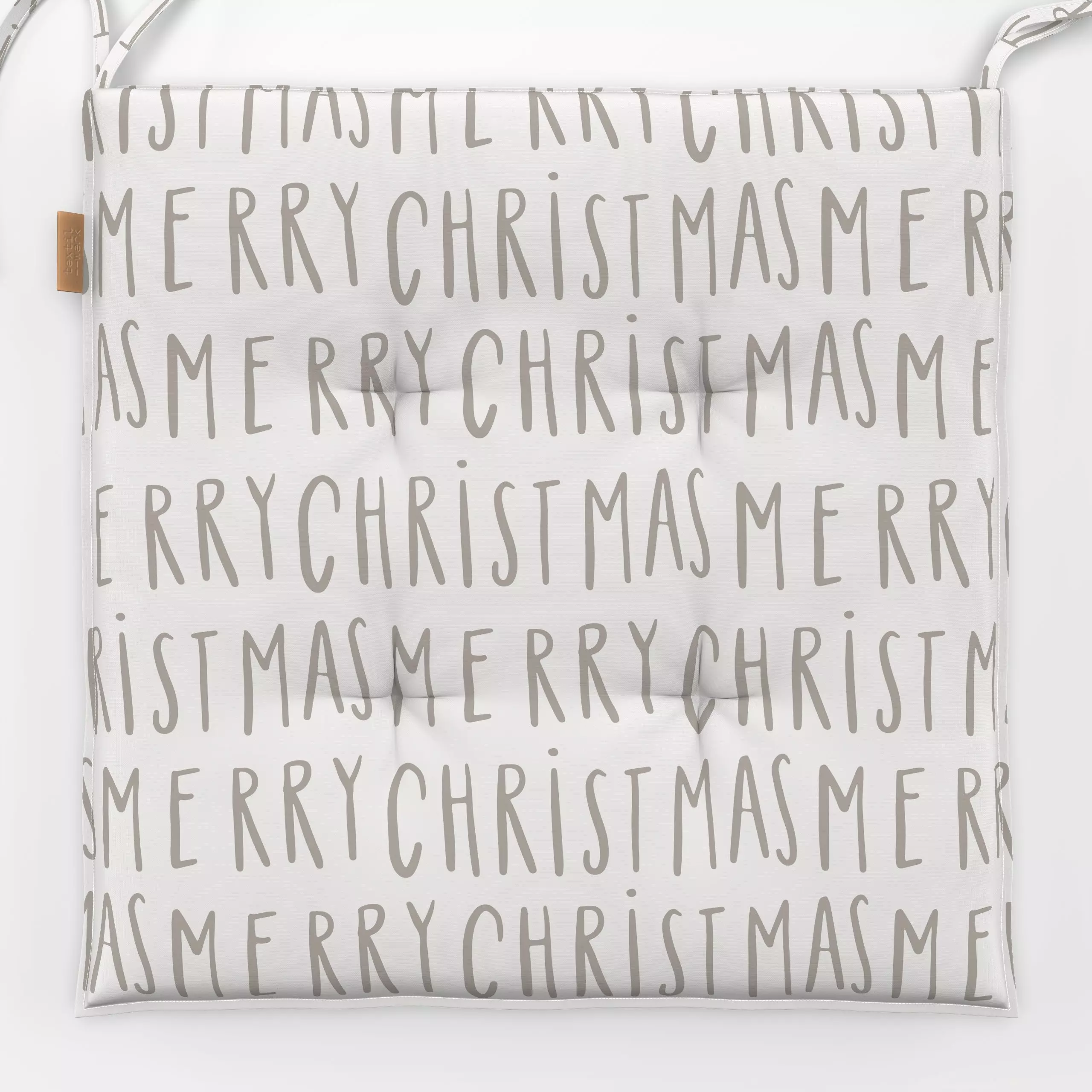Sitzkissen Christmas Pattern - Weihnachten, Winter - von „Kruth Design"; Blaugrau, skandinavisch, Weihnachten, beige, weihna...