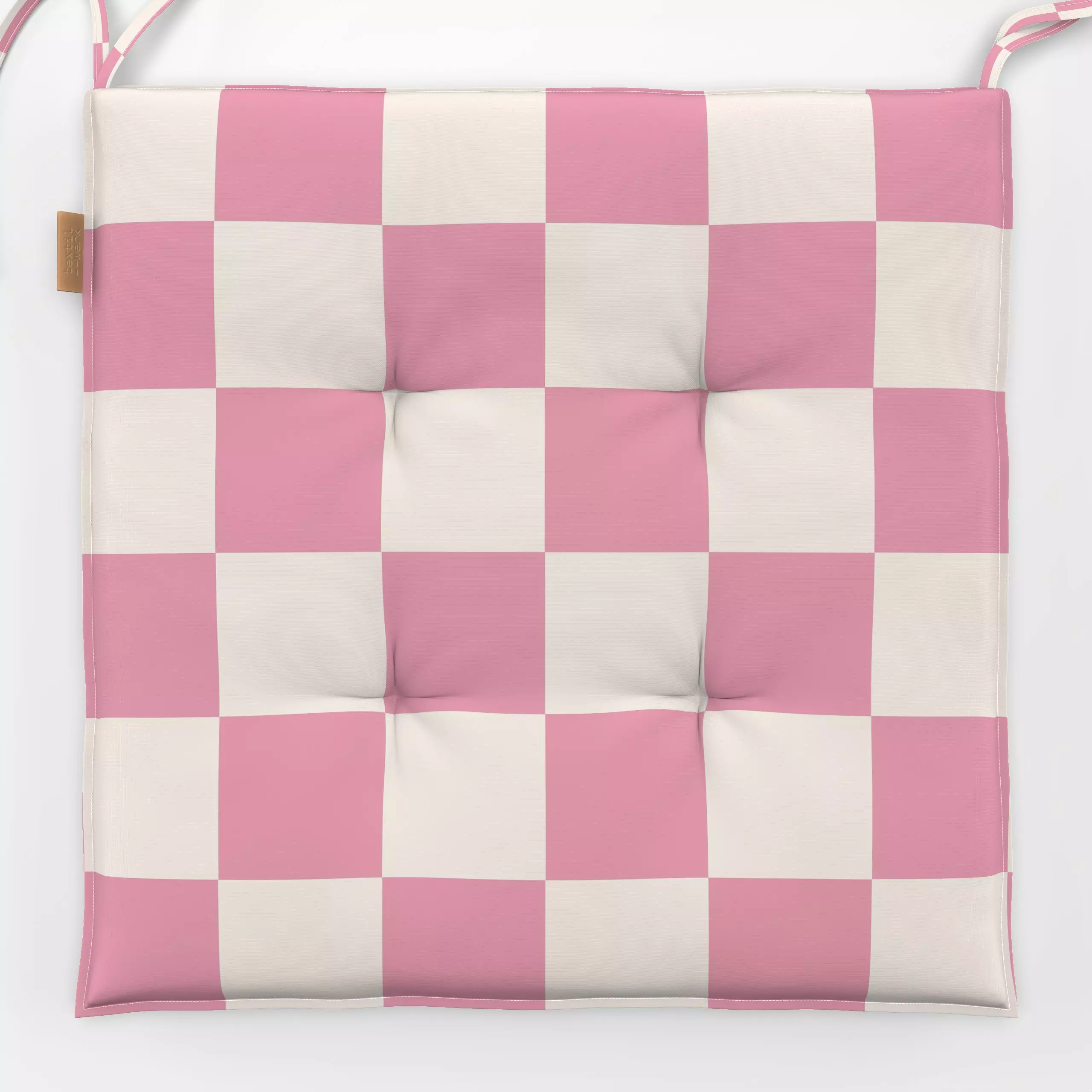 Sitzkissen Karo Rosa - Sommer, Symbole & Muster - von „Sophie Augustin Illustration"; Schwimmen, Karo, pool, swimmingpool, f...