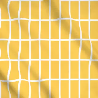 Meterware Gelb & weiß Grid