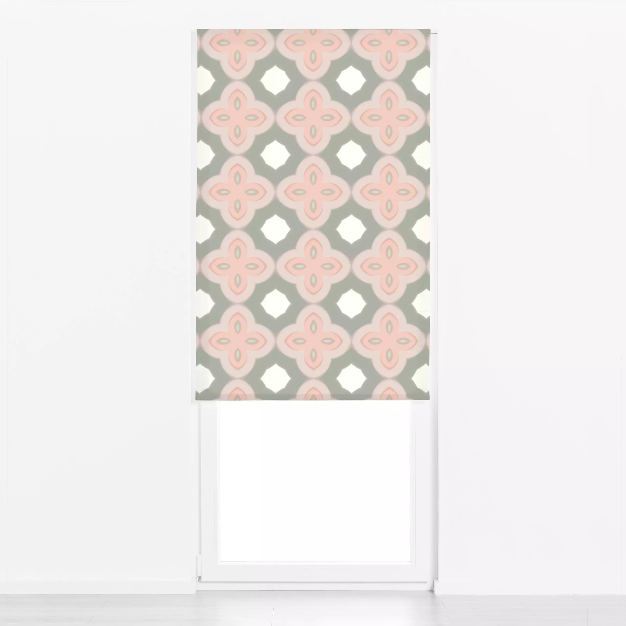 Raffrollo Marocco Muster Oliv Rosa 1 - Städte & Länder, Sommer, Symbole & Muster - von „Monika Strigel"; hippie, Muster, Som...