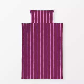 Bettwäsche Wavy Streifen weinrot pink