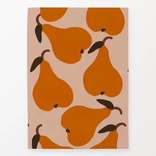 Geschirrtücher Große Birnen Orange Auf Beige