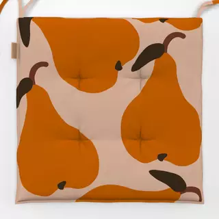 Sitzkissen Große Birnen Orange Auf Beige