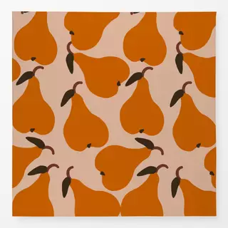 Tischdecke Große Birnen Orange Auf Beige