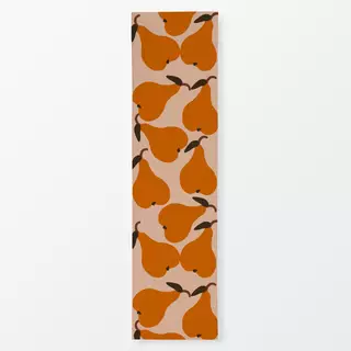 Tischläufer Große Birnen Orange Auf Beige