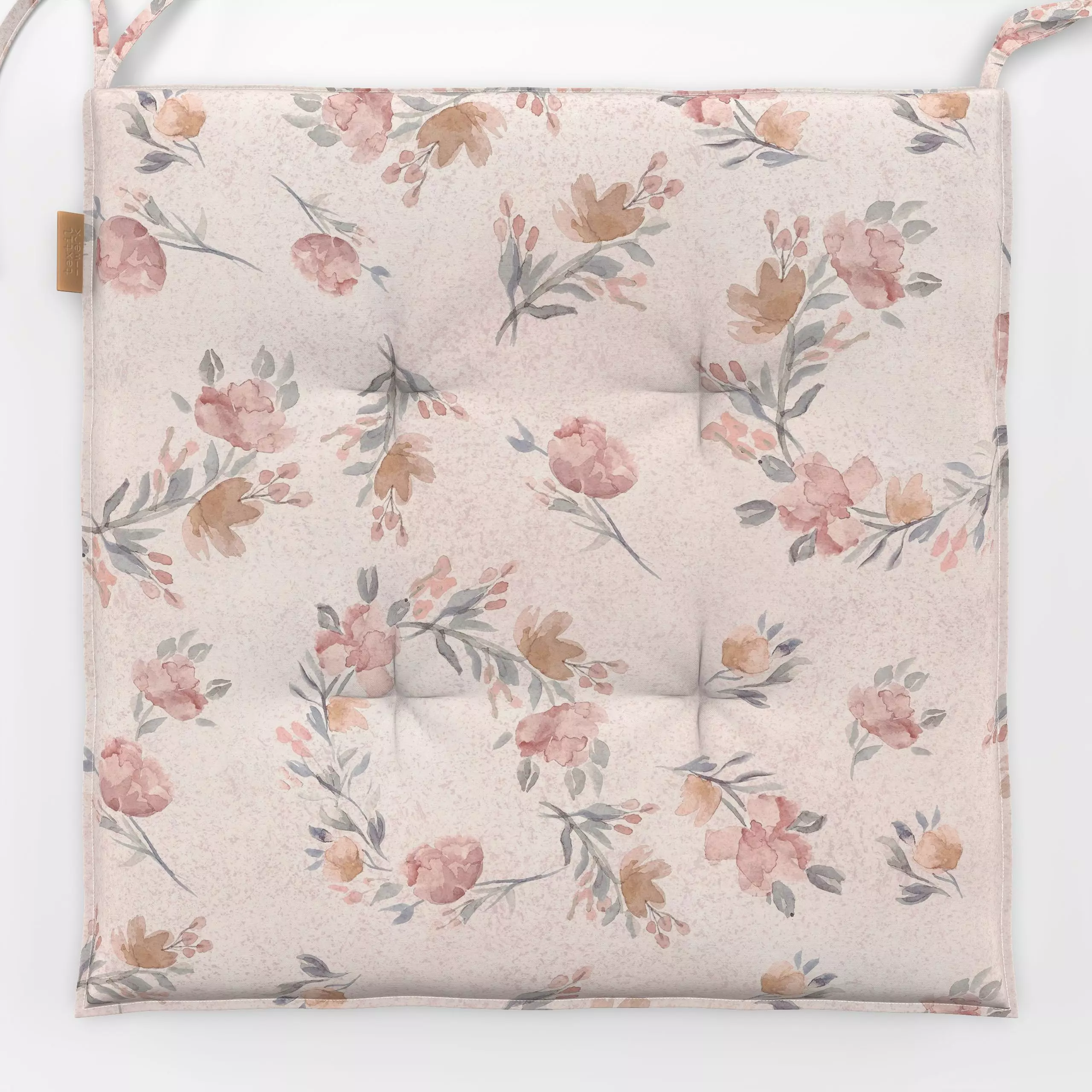 Sitzkissen Cottage florals pink - Blumen & Florales, Herbst - von „Bloomery Decor"; Wildblumen, floral, landhaus, pastel, ro...