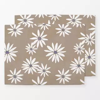 Tischset Brown White Flower Pattern