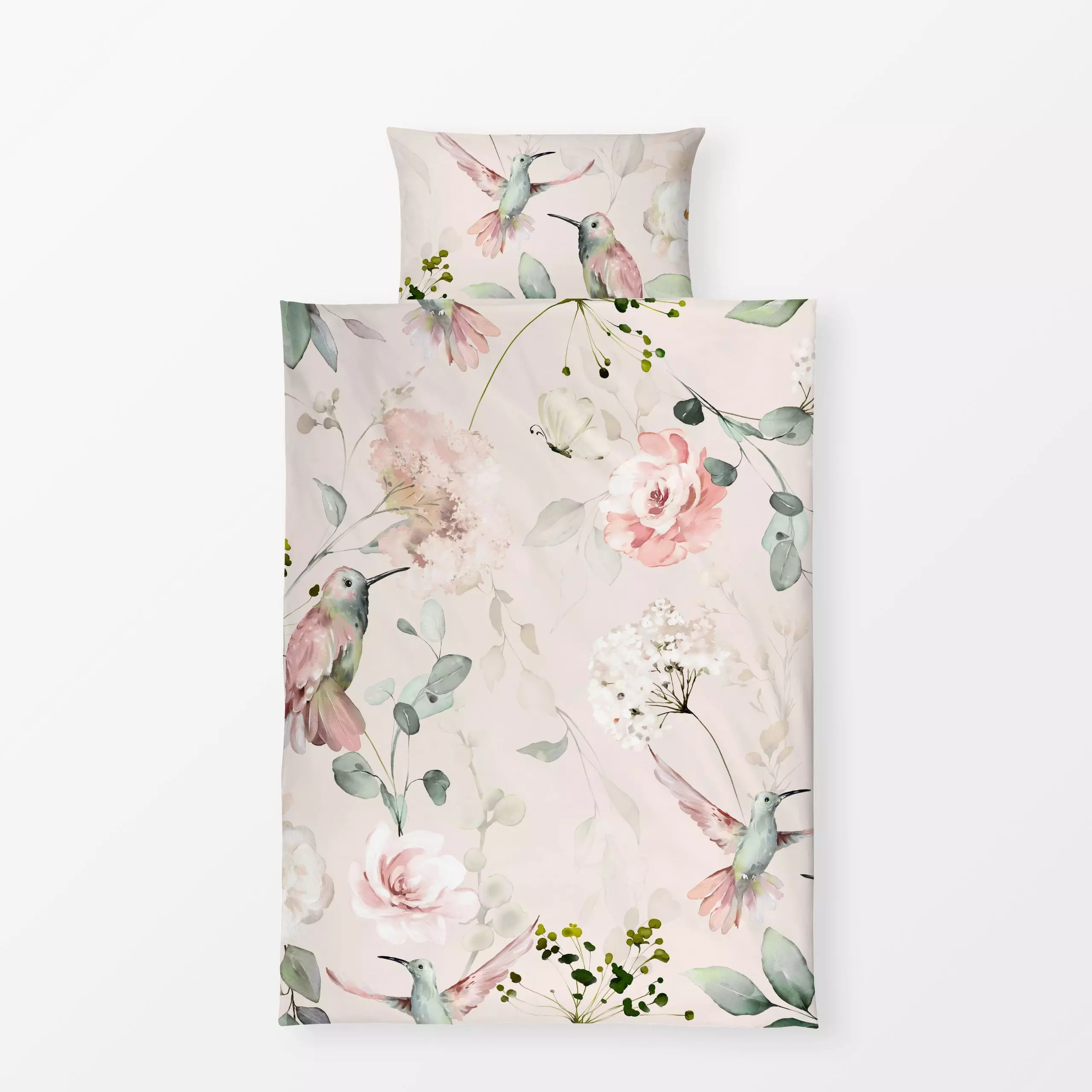Bettwäsche Vintage Rosen Garten - Blumen & Florales, Pflanzen & Botanik - von „Uta Naumann"; Blumen, Eukalyptus, Rosen, Gart...