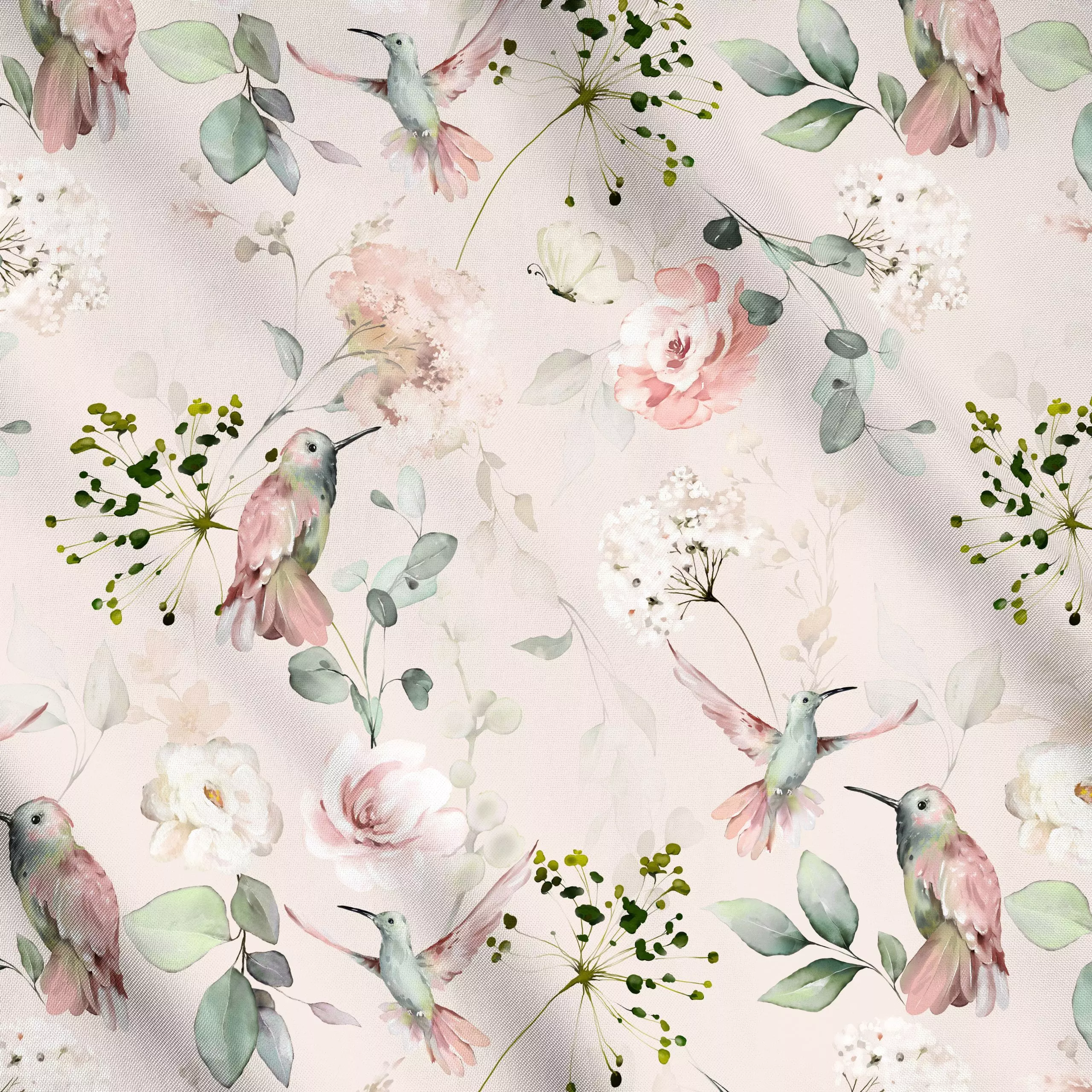 Meterware Vintage Rosen Garten, Blumen, Sommer, von Uta Naumann