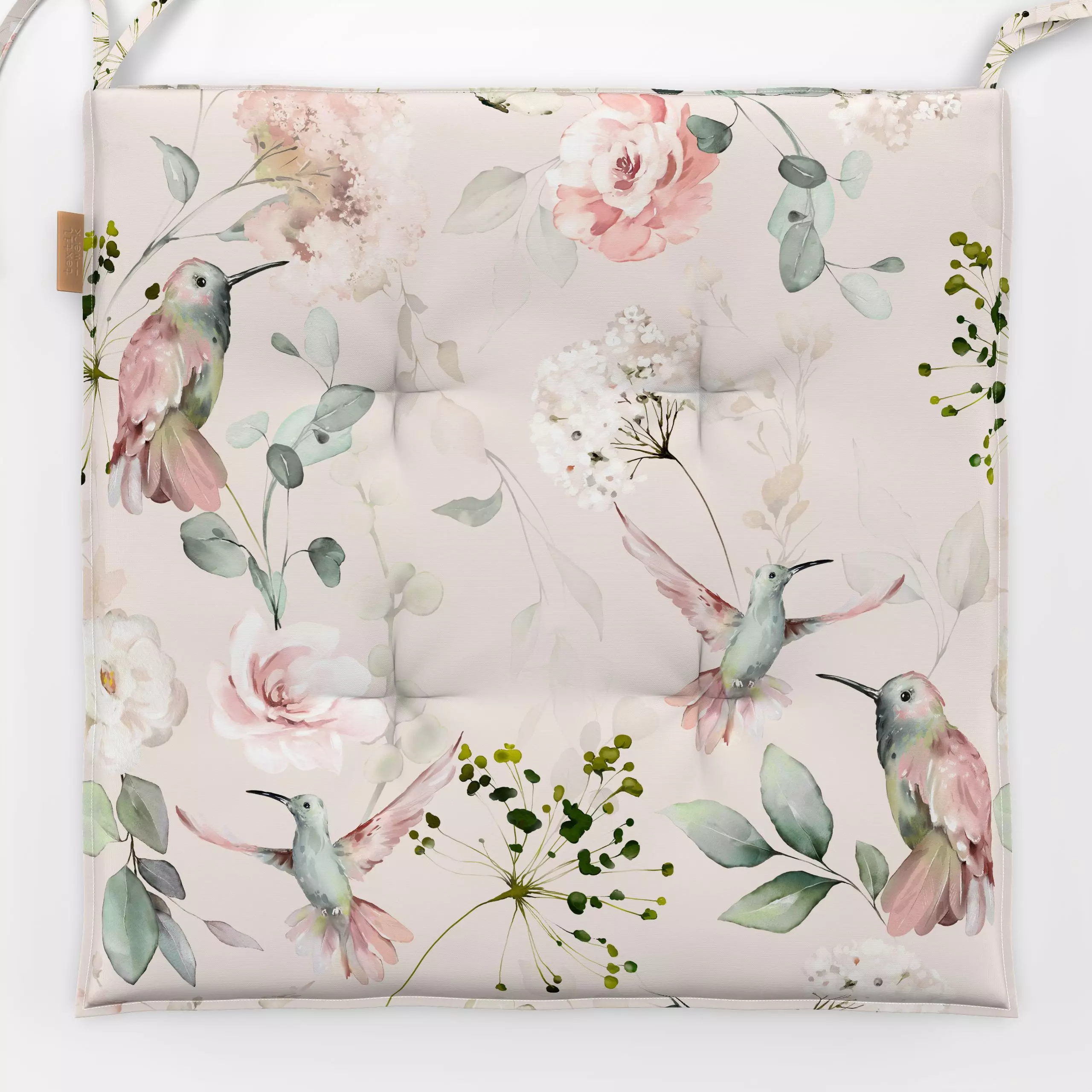 Sitzkissen Vintage Rosen Garten - Blumen & Florales, Pflanzen & Botanik - von „Uta Naumann"; Blumen, Eukalyptus, Rosen, Gart...