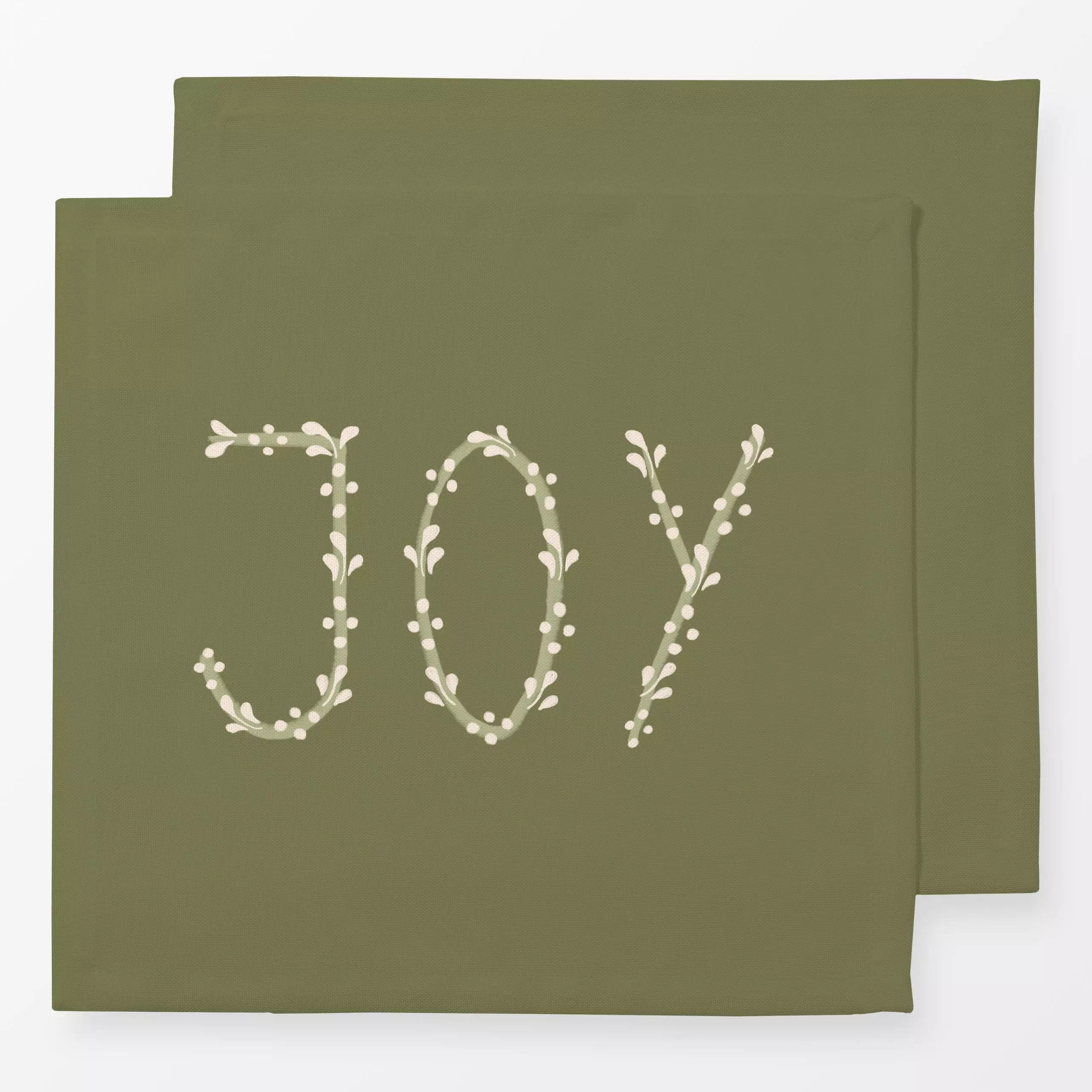 Servietten Joy Folklore Grün - Sprüche & Schriftzüge, Weihnachten - von „Sophie Augustin Illustration"; Weihnachten, typogra...