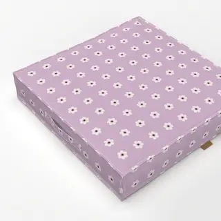 Bodenkissen Blümchen Beige Lila Flieder