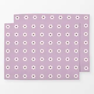 Tischset Blümchen Beige Lila Flieder
