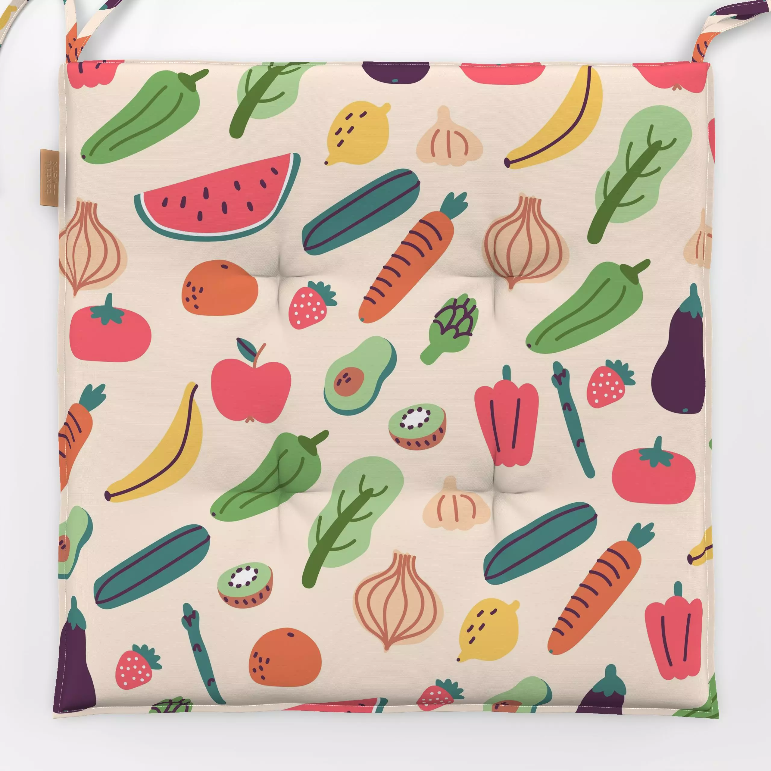 Sitzkissen Natural Produce - Küche, Essen & Trinken, Früchte, Gemüse - von „Sara Maese"; Frucht, Nature, colorful, food, nat...