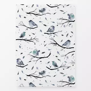 Geschirrtuch Winter Bird Branches White