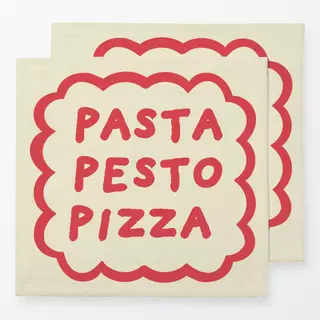 Servietten Pasta Pesto Pizza