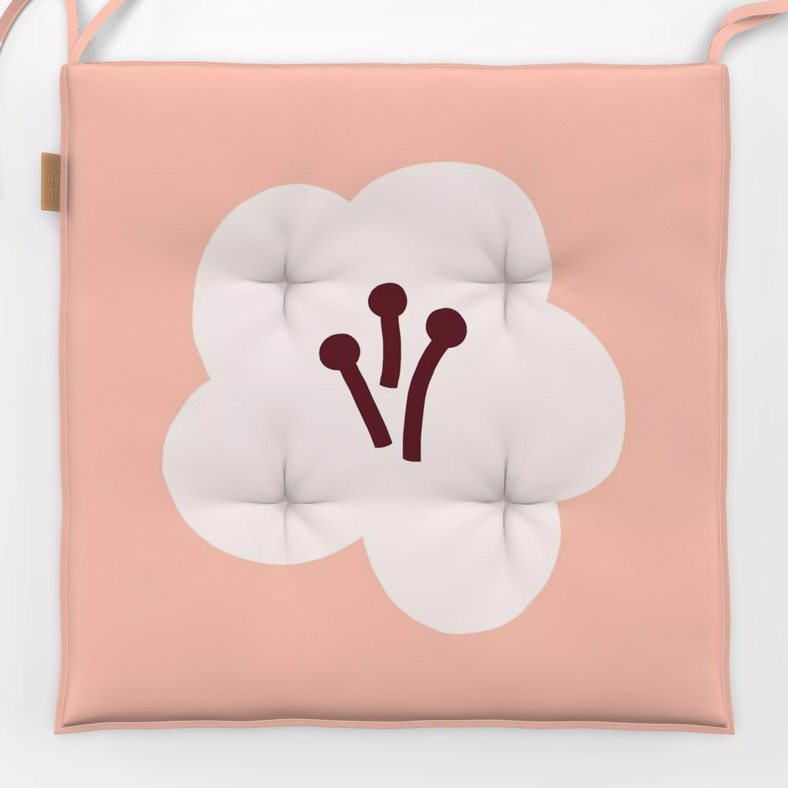 Sitzkissen Blume Rosa Bordeaux - Blumen & Florales, Pflanzen & Botanik, Anlässe - von „Maren Gross "; minimal, abstrakt, Blü...