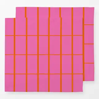 Servietten Pink Orange Kariert