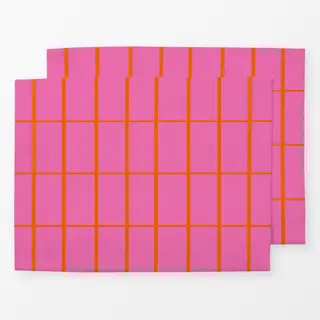 Tischset Pink Orange Kariert